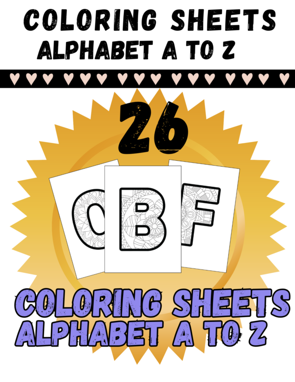 Coloring Sheets Alphabet A to Z with Mandalas
